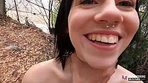 Short-haired teen rides cock in porn casting!