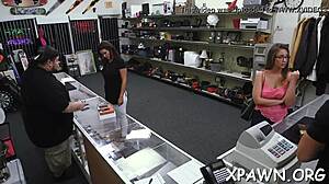 Daring woman dares to have sex in shop