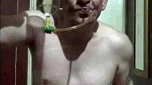 Feed it to me, you shy naked bisexual amateur in humiliation scene!