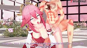 yae miko fucking naked in genshin impact full fantasyking3 step ahegao pink haired girl