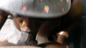 sloppy dick sucking by ebony babe. close-up homemade action