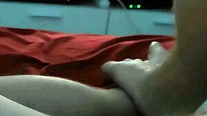 natural tits babe delivers footjob to partner