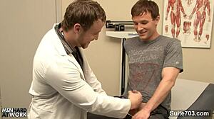 sexy patient gets fucked hard by gay doctor in hospital office