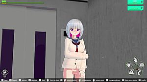 in this loop train hentai game, the elevator scene has squirting and creampie action.