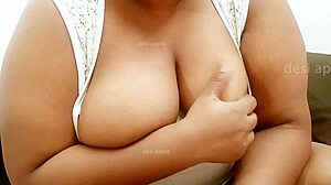 Indian desi girl shows off her sexy big boobs in this video.