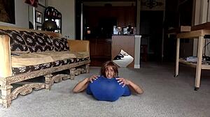 Ginger Teases with Nipples in Blue! Comedy!