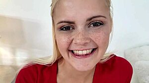 Madison Hart Cute Blonde Teen Performs Impressive No Hands Blowjob.