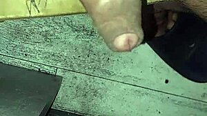 Intense solo masturbation leading to cum with handjob.