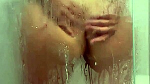 blonde lesbian licks big tits after bath, leading to anal sex