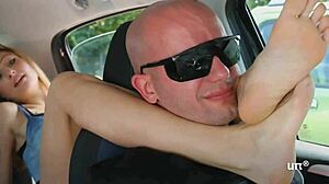 Wow! Italian Girl Foot Fetish In Brat Car!