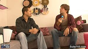 The lusty gay man gets his ass nailed doggy style