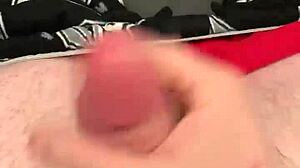 Gay guy jacks off and cums before bed