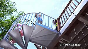 Foursome COSPLAY FUCK with slutty super heroes in lingerie