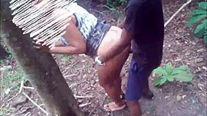 Naughty Couple Fucks in Forest Outdoors!