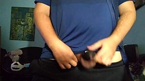 Man Uses Chastity Cage For Masturbation Session