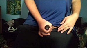 Man Uses Chastity Cage For Masturbation Session