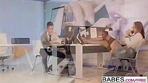 Troublesome employee Frankie G gets a facial in the office