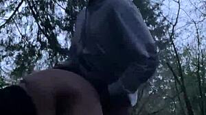 Ebony Bbw Pornstar Gets Fucked Doggystyle On Hiking Trail At Night In The Woods