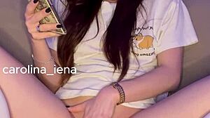 Italian Girlfriend Humiliates Cuckold Boyfriend with Cruel JOI and CEI