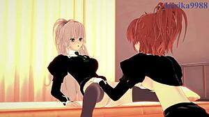 Shizuma and Nagisa in Intense Lesbian Hentai 😍