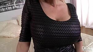 Busty luxury milf enjoys a day of relaxation.