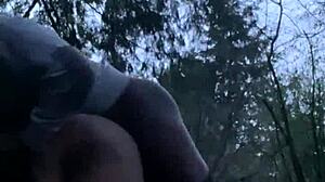 Ebony Bbw Pornstar Gets Fucked Doggystyle On Hiking Trail At Night In The Woods
