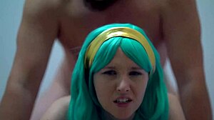 Blue Eyed Girl Getting Creamed in Bed with Huge Load