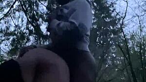 Ebony Bbw Pornstar Gets Fucked Doggystyle On Hiking Trail At Night In The Woods