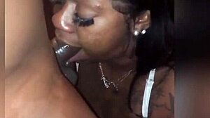 i give wet sloppy head to this big black dick. but i messed up the tit squeezing part lol