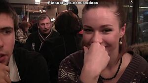 Two girlfriends suck dick outdoors.