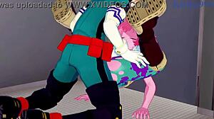 Mina ashido momo yaoyorozu izuku midoriya intense sex my hero academia hentai