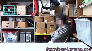 Caught the real blonde mall cop flashing her big tits