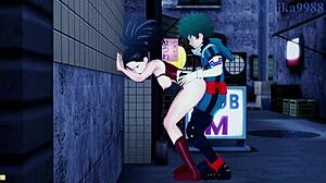 Mina ashido momo yaoyorozu izuku midoriya intense sex my hero academia hentai