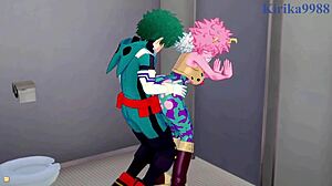 Mina ashido momo yaoyorozu izuku midoriya intense sex my hero academia hentai