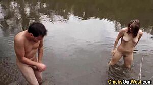 Amateur Australian Couple Gets Creampied Outside With Natural Tits!