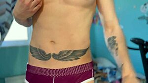 Sexy twink did a naked workout and his cocky stepfather noticed it - 421