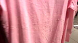 Blonde amateur with fake tits fucks big cock in public.