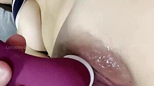 Amateur Masturbates Her Big Juicy Pussy While Riding And Clit Stimulation