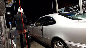 Outdoor Public Transsexual Car Wash Featuring Anal Assfucking And Blowjob Casting