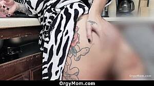 Lily lane getting fucked by her stepson in bathroom - orgymom