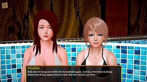 my new family 448, where the blonde milf gets involved in homemade hentai game with erotic tits