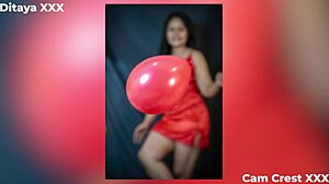 Beautiful photos of Ditaya celebrating Valentine's Day with her muscular mature body