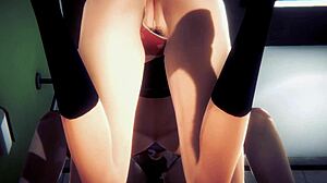 hentai uncensored 3d ger blowjob in public toilet. japanese asian creampie with big black cock.