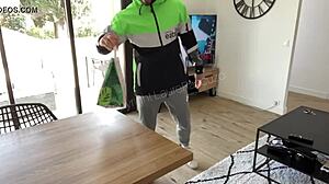 french amateur slut gets pounded by ubereats delivery guy on hidden cam