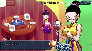 kame paradise 2 - chi chi gives roshi a handjob with big tits and ass