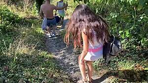 Five guys cum on one stupid bitch in hardcore anal scene