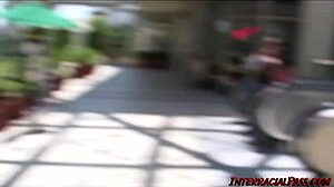 Pretty girl Ann double fucked by black guys