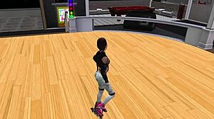 Second Life Ep 11: Space Roller with Young Brunette Swallowing Old Man's Load