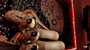 fetish asmr with bbw rubbing sounds for foot & stockings voyeur