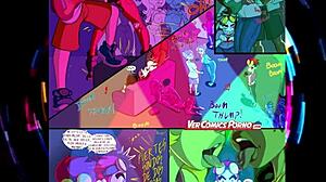 cartoon characters partying at the big event